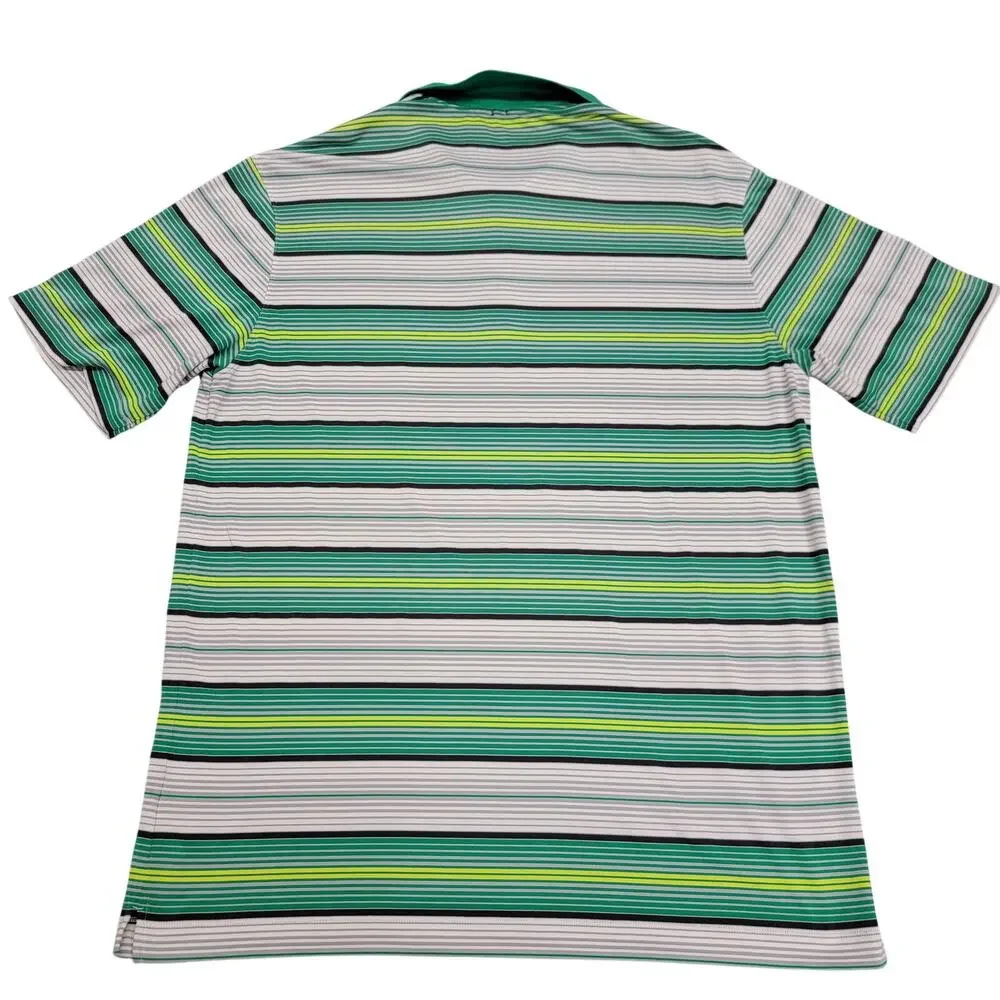 Nike Golf Tour Performance Dri-Fit Polo Shirt Mens Large L Green Striped